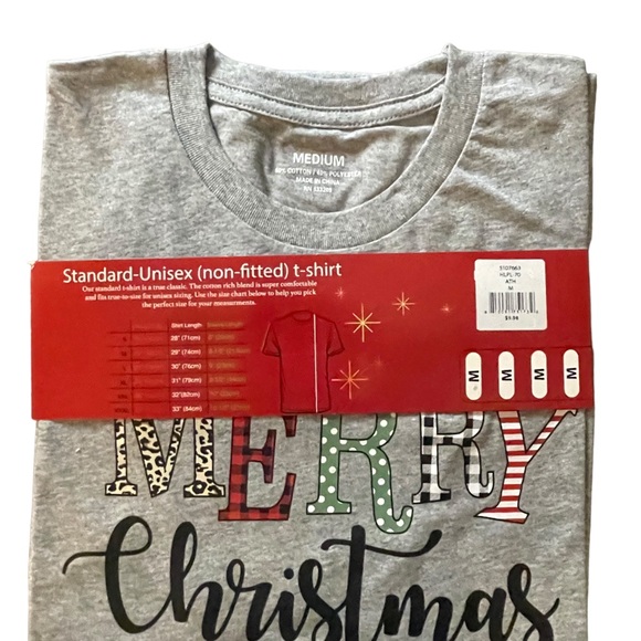 Festive T-shirt Gray 'Merry Christmas Y'all' - Picture 4 of 5